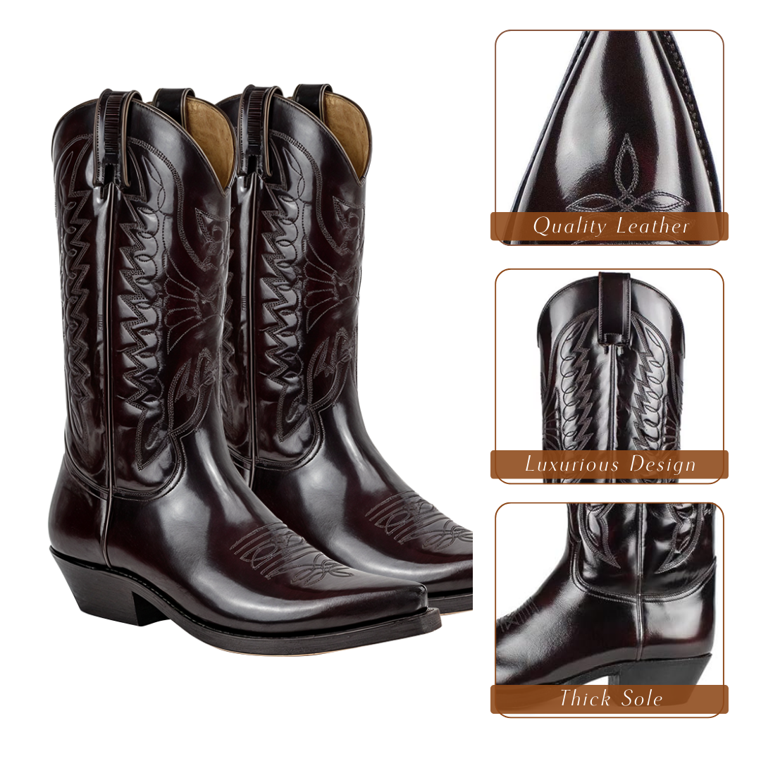 Christoffer | Bottes en cuir à talons hauts et bout pointu