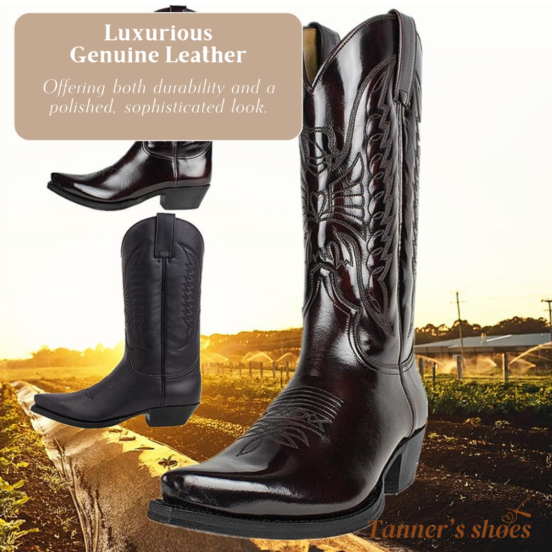 Christoffer | Bottes en cuir à talons hauts et bout pointu