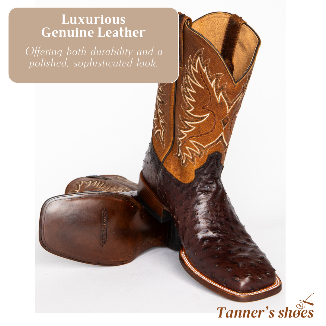 Gustav | Bottes en cuir brodées mi-mollet