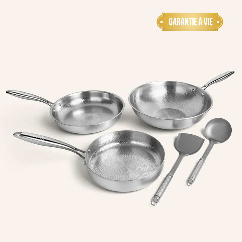 Ensemble de Cuisine en Titane Martelé Pro