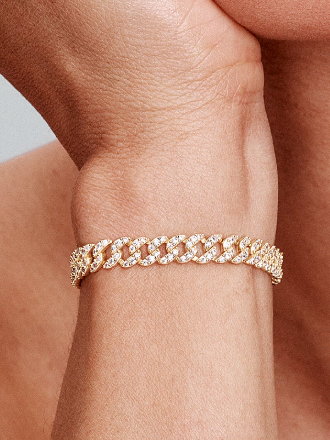 Bracelet Cubain en Moissanite | Or