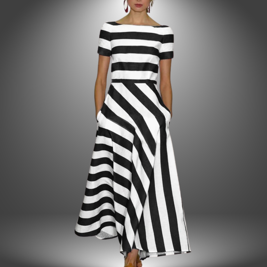 Natalia | Artisan Striped Maxi Dress