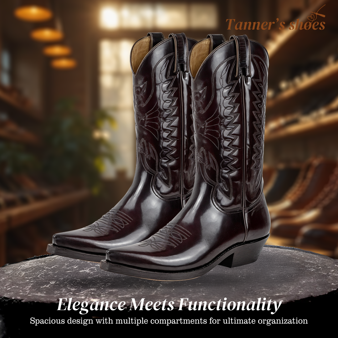 Christoffer | Bottes en cuir à talons hauts et bout pointu