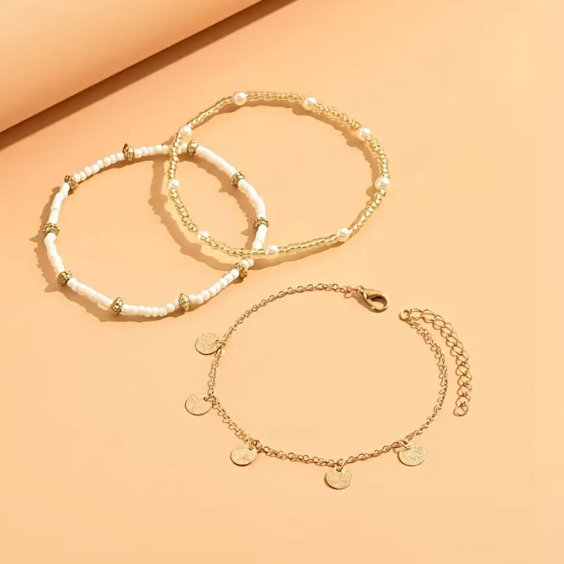 Ensemble de Bracelets de Cheville Coastal Charm | Or