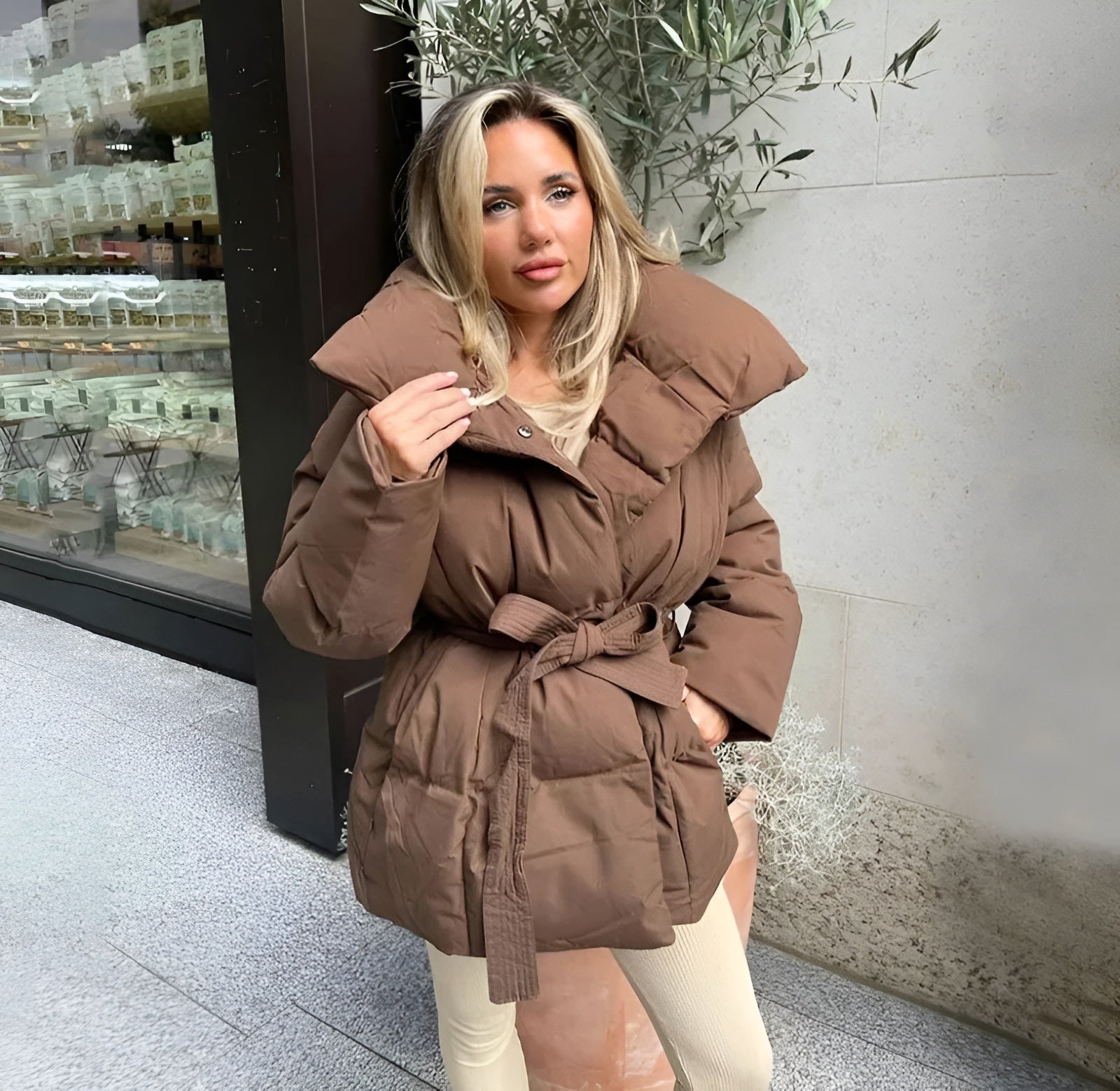 Yani - Veste Puffer Zippée Avec Ceinture