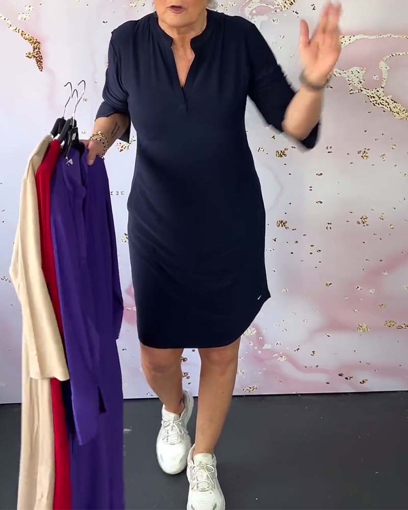 Marisse™ | Robe Fluide à Décolleté V – Élégance Simple au Quotidien