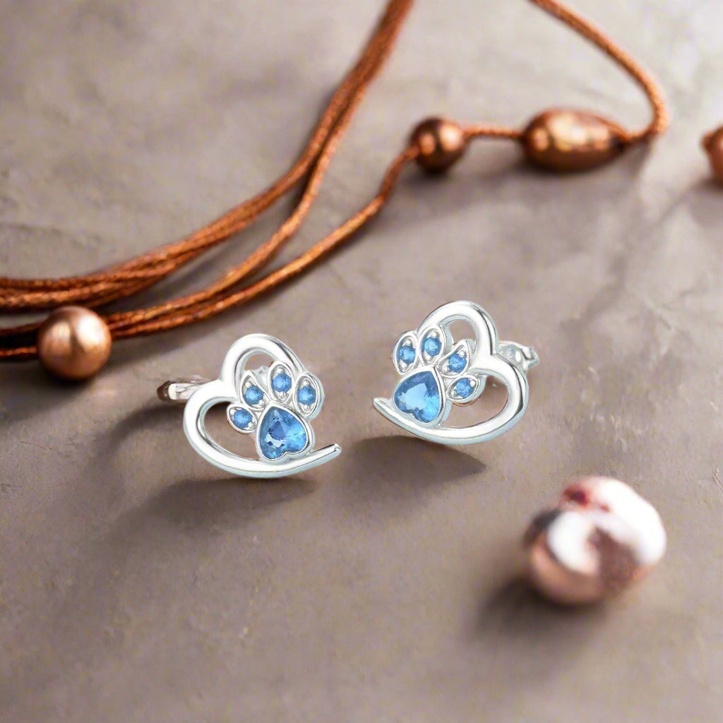 YANI – Boucles d'oreilles en forme de patte de cœur en argent 925