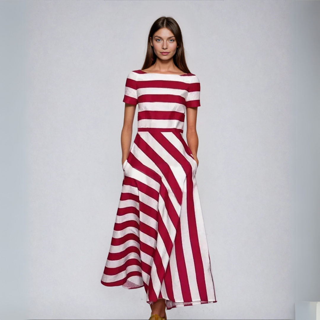 Natalia | Artisan Striped Maxi Dress