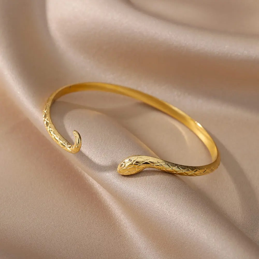 Bracelet Ajustable Serpent plaqué or 18K