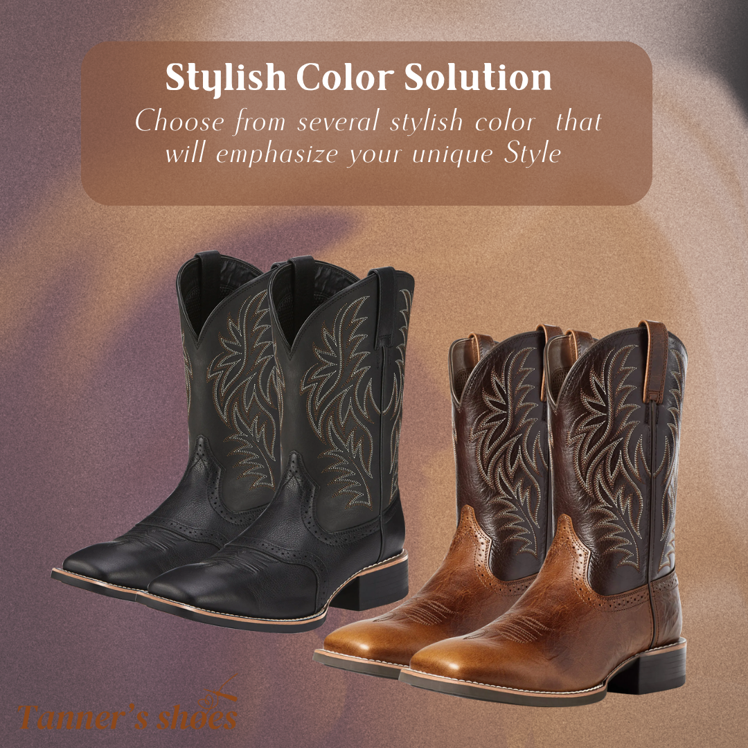 Henning | Bottes de cowboy brodées mi-mollet