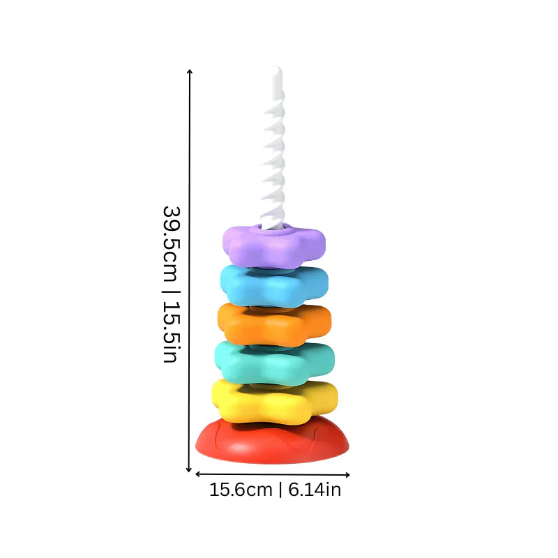 Jouet tour rotative et colorée arc-en-ciel