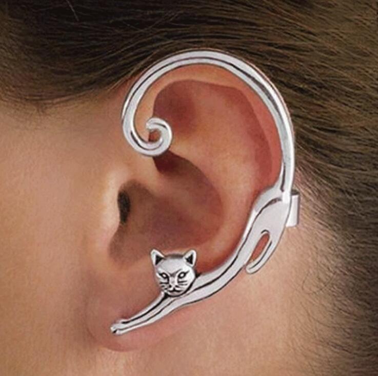 Boucle d'oreille de luxe en argent pour chat