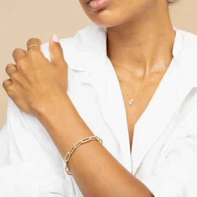 Collier Initial Love Letter | Or Blanc