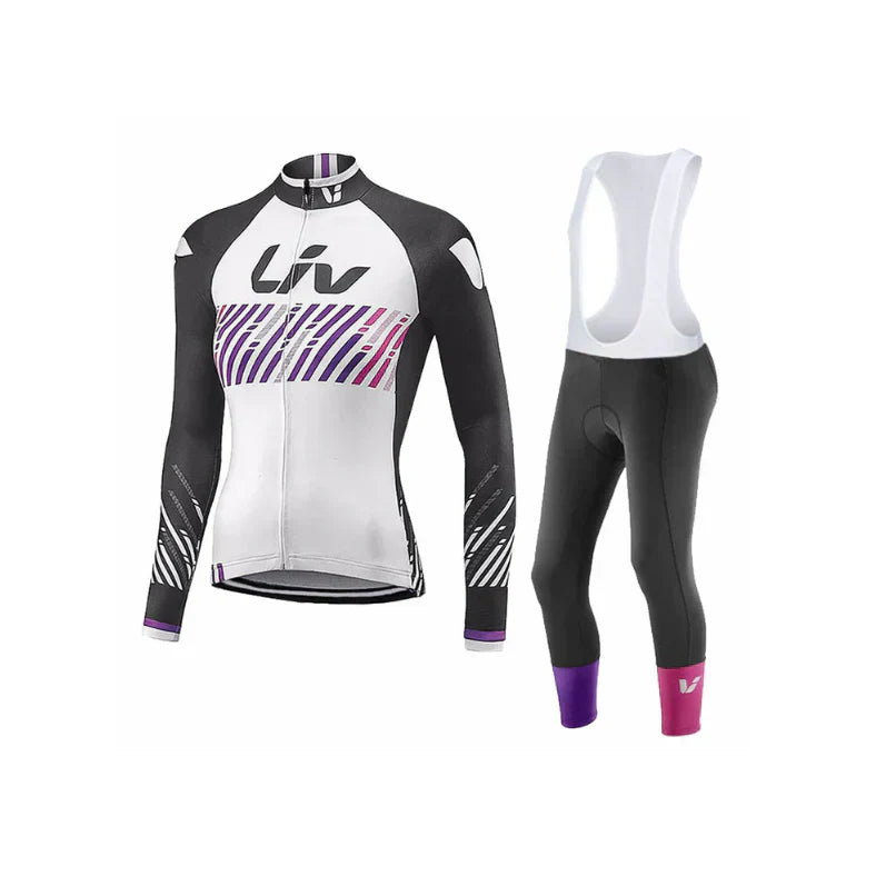 LIV V2 | Ensemble de cyclisme d’hiver PRO pour femme avec cuissard à bretelles