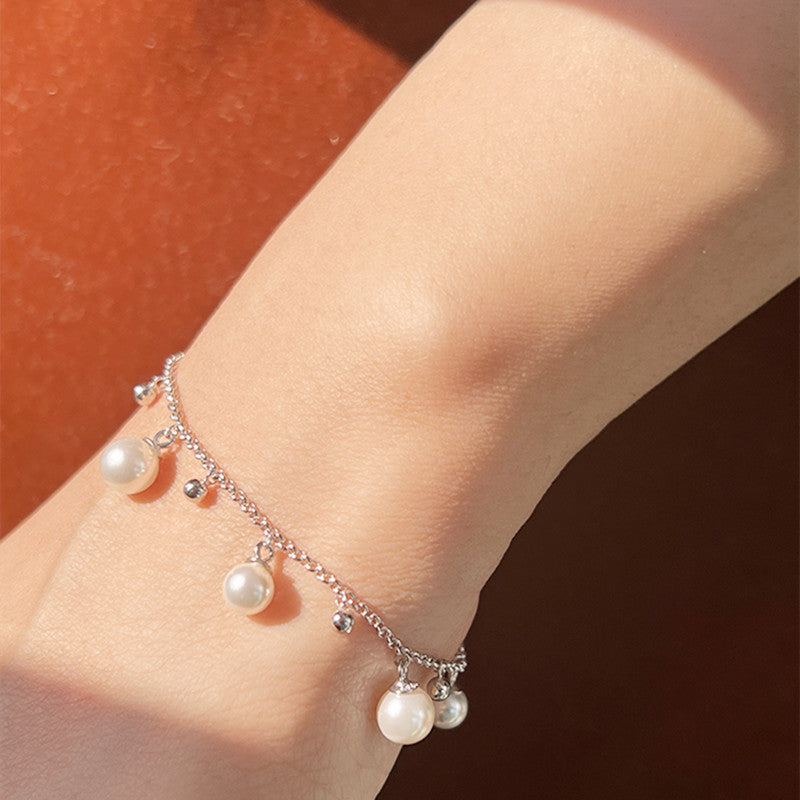 Bracelet effet perles d'eau douce en Argent