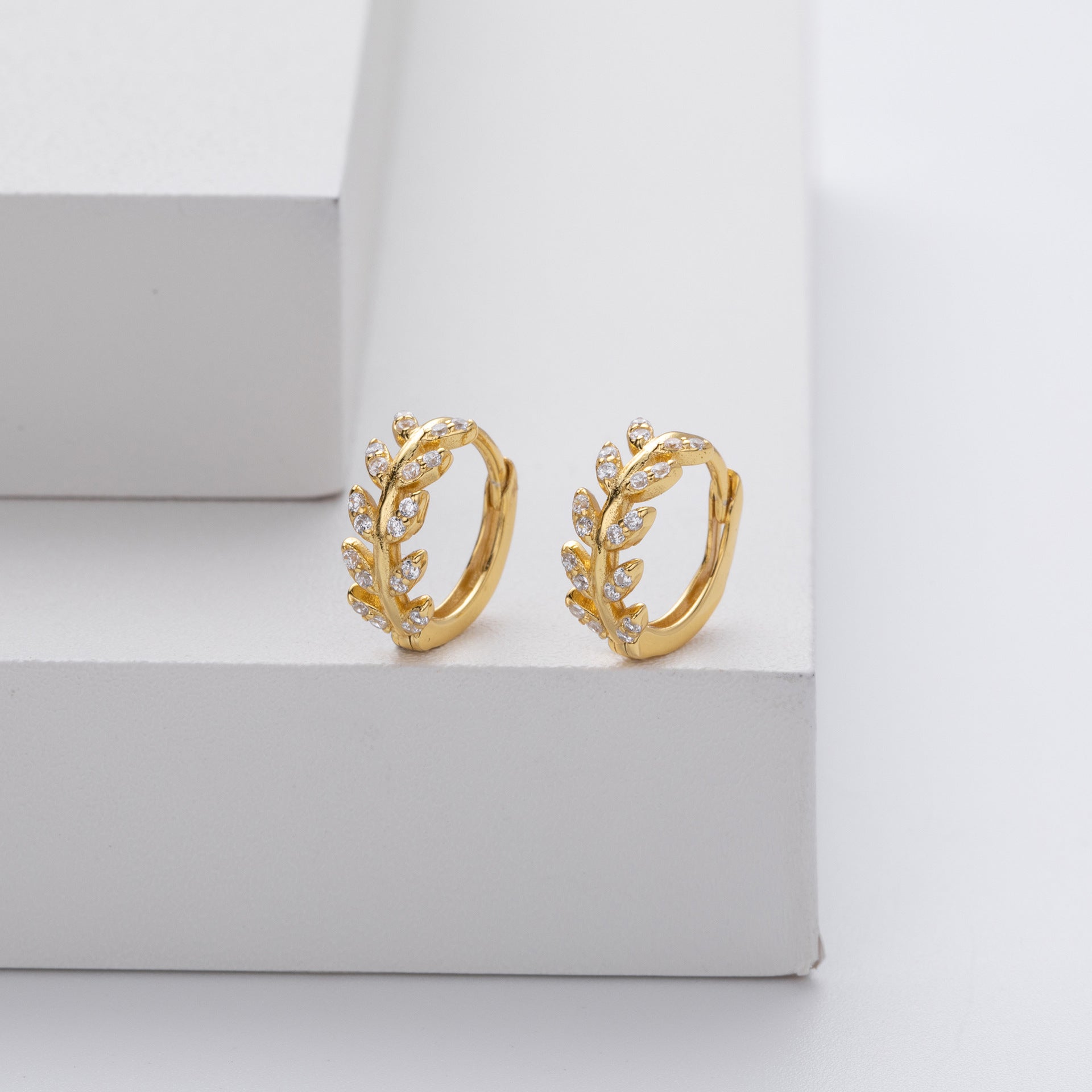 Boucles d'oreilles en argent avec zirconia 5A élégantes