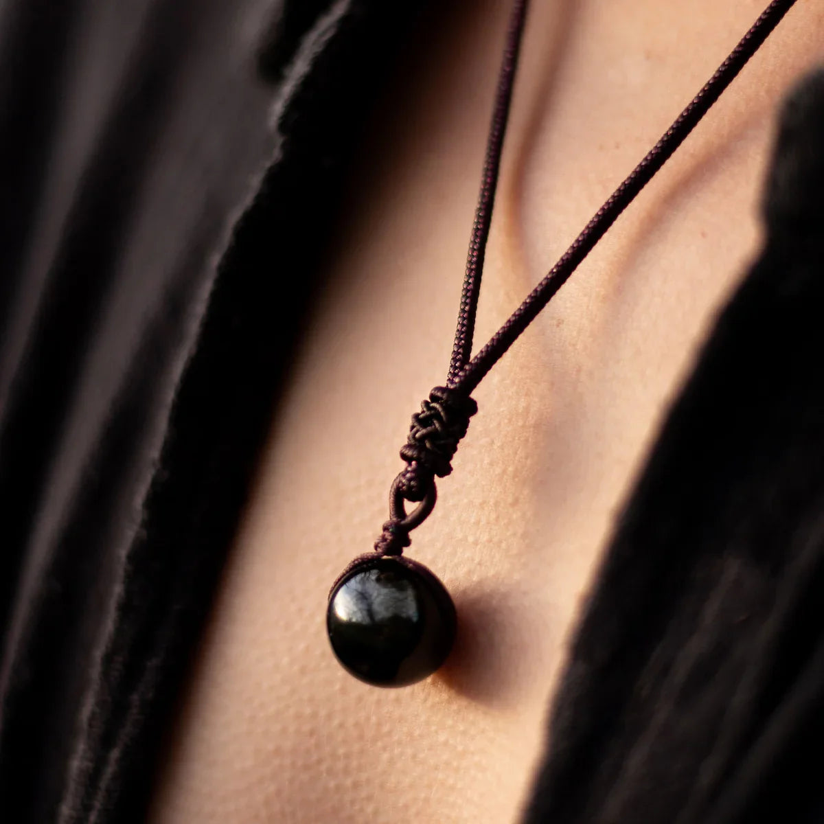 Pendentif en Obsidienne Dorée