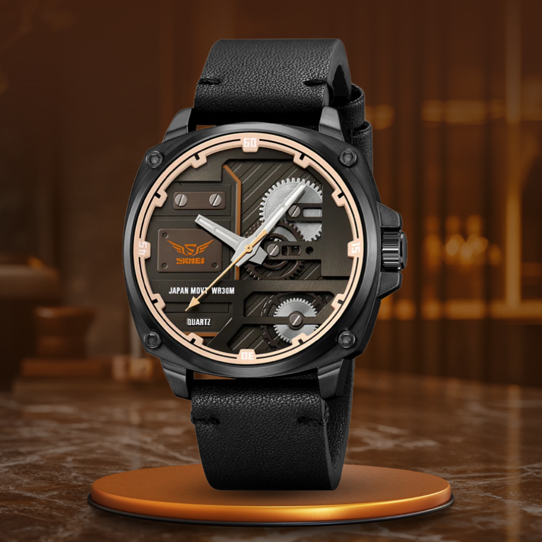 Montre Homme en Cuir Quartz™ - Olsen & Olsen