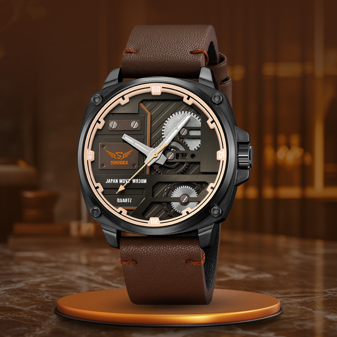 Montre Homme en Cuir Quartz™ - Olsen & Olsen