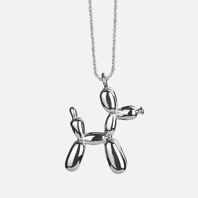 JUNO – Collier avec pendentif en forme de chien en ballon en argent et or