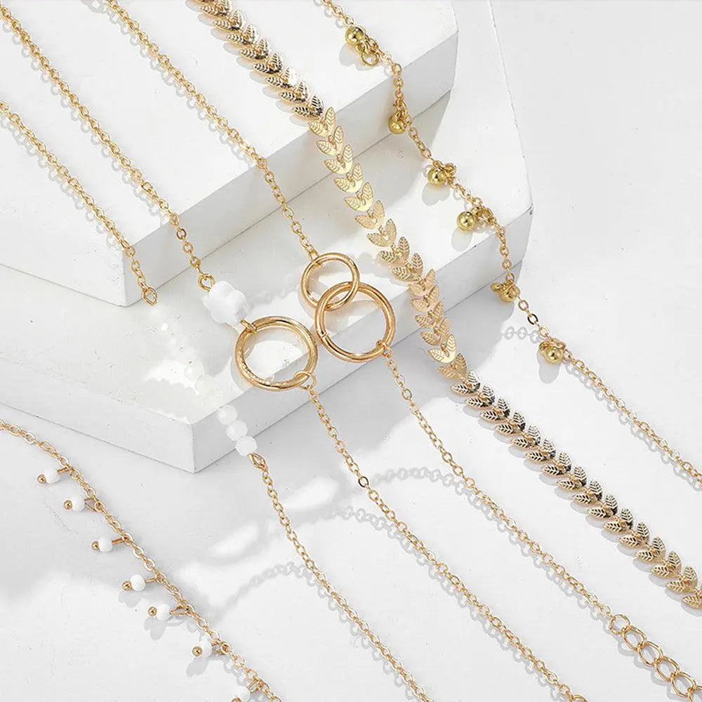 Lot de bracelets bohèmes dorés