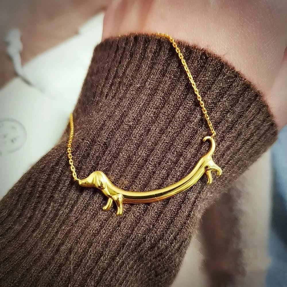 LILOU – Collier Dackel en argent et or