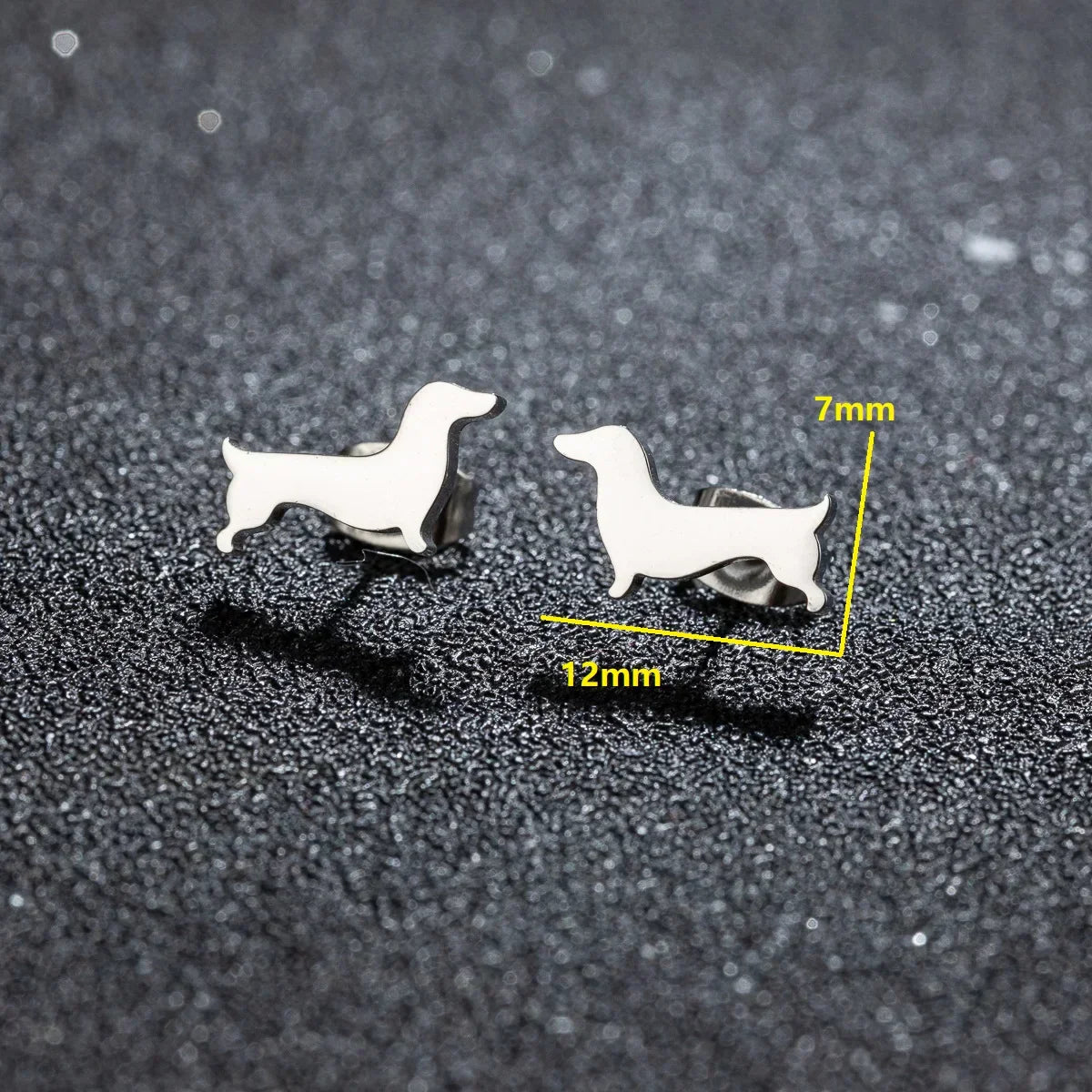 Boucles d'oreilles en forme de Dachshund - Uthman | Or et Argent