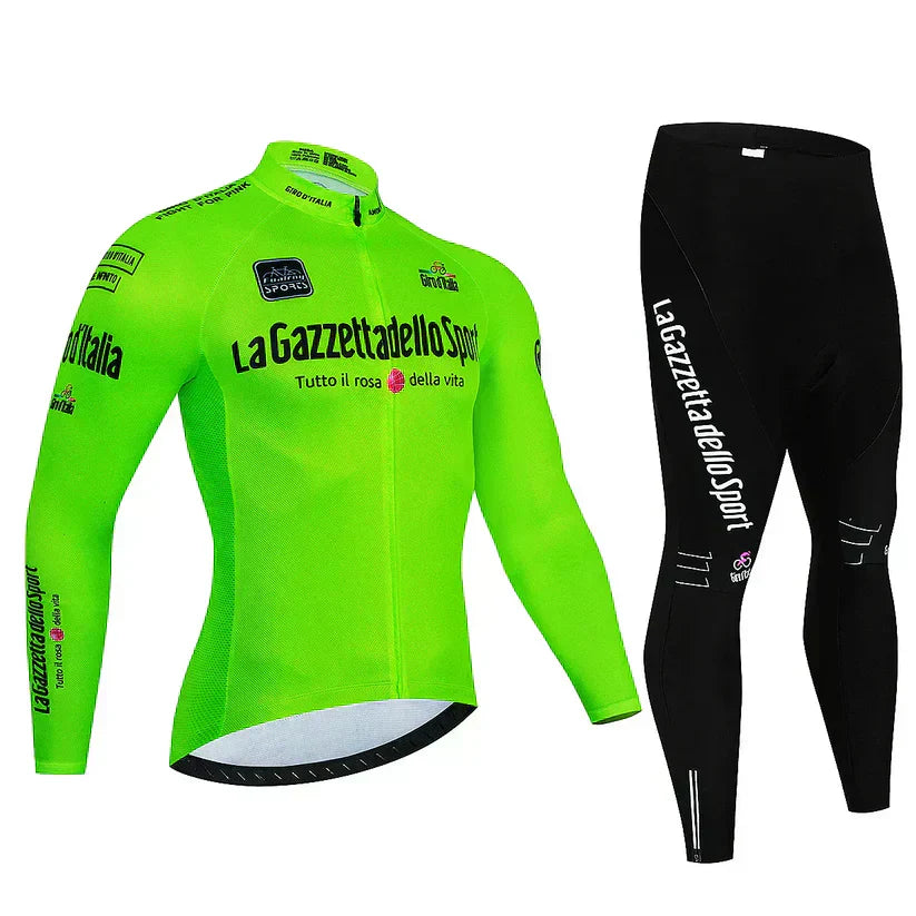 Giro D’Italia | Maillot De Cyclisme Professionnel À Manches Longues – Version Doublée Polaire