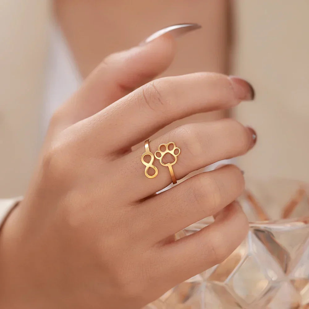 AYLA – Bague Infinity ajustable en argent 925 et finition or