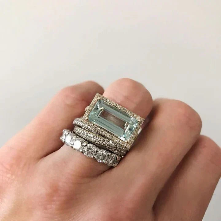 Bague Vintage avec zirconium turquoise