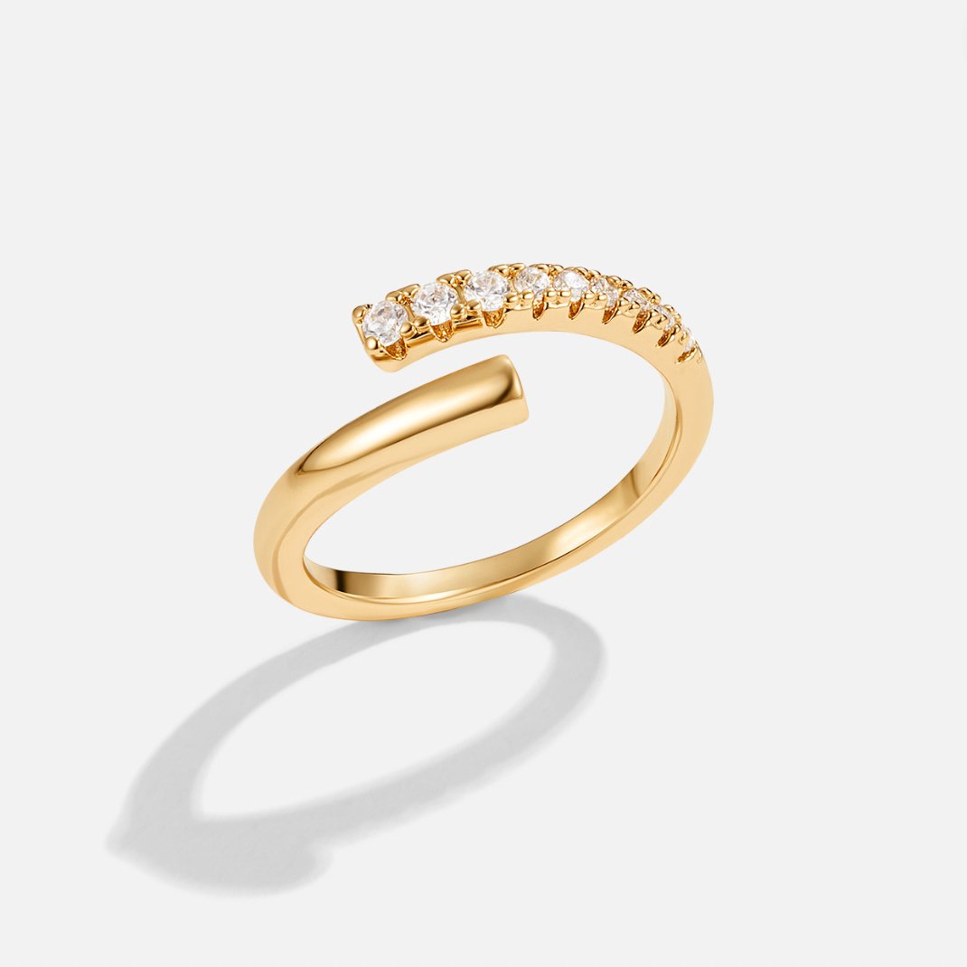 Arya Bague enveloppante en or et cristal