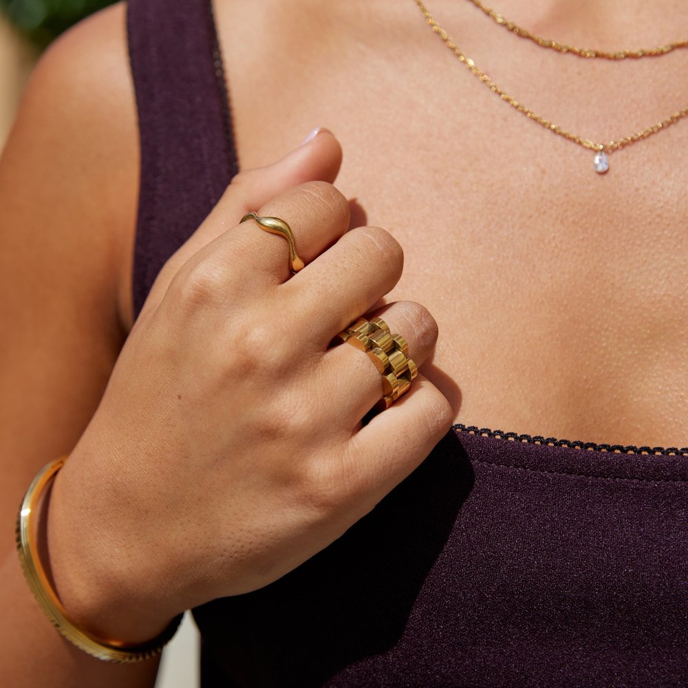 Bague à chaîne en or