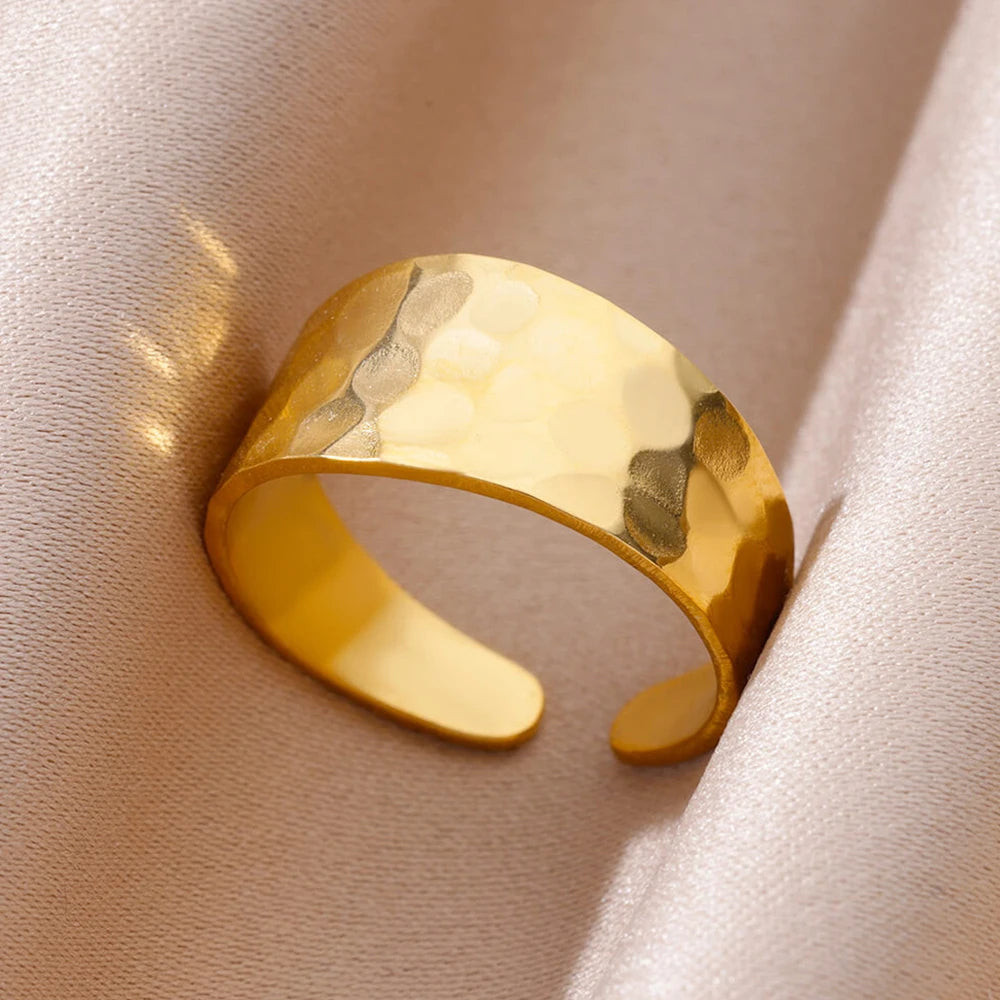 Bague Ajustable Large plaquée or 18K