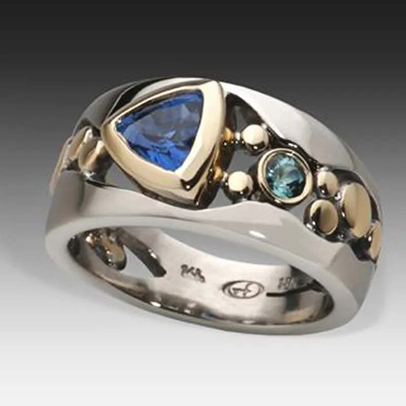 Bague en cristal bleu vintage Sienna