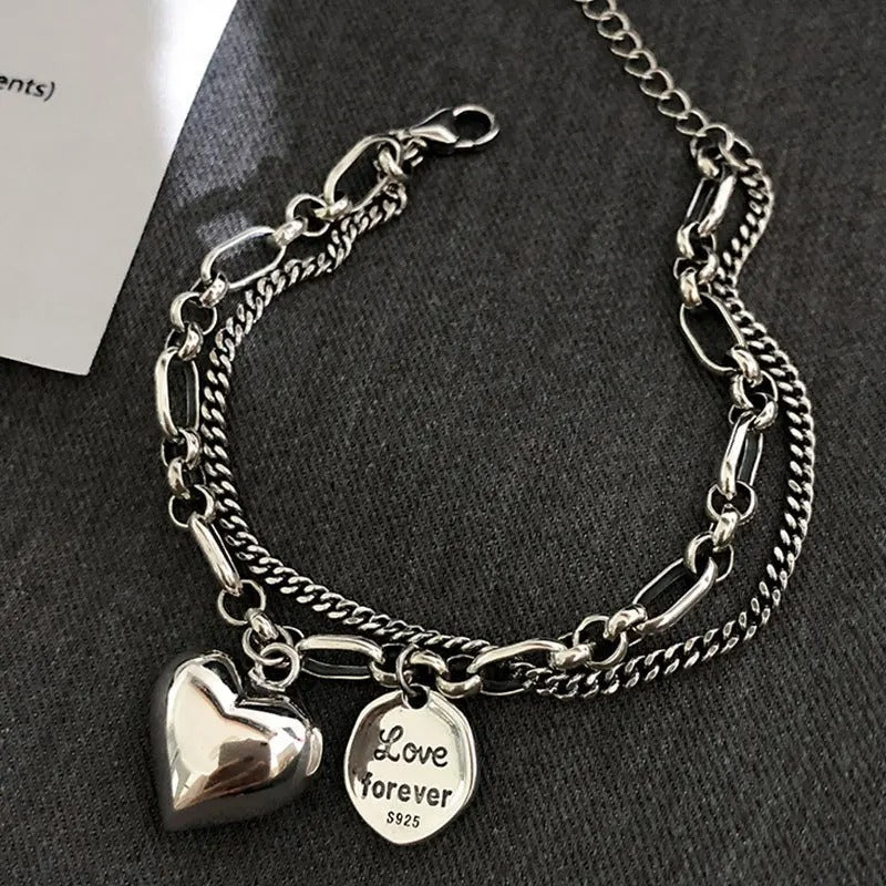 Bracelet en argent 925 Love forever + 2 Charms gratuits