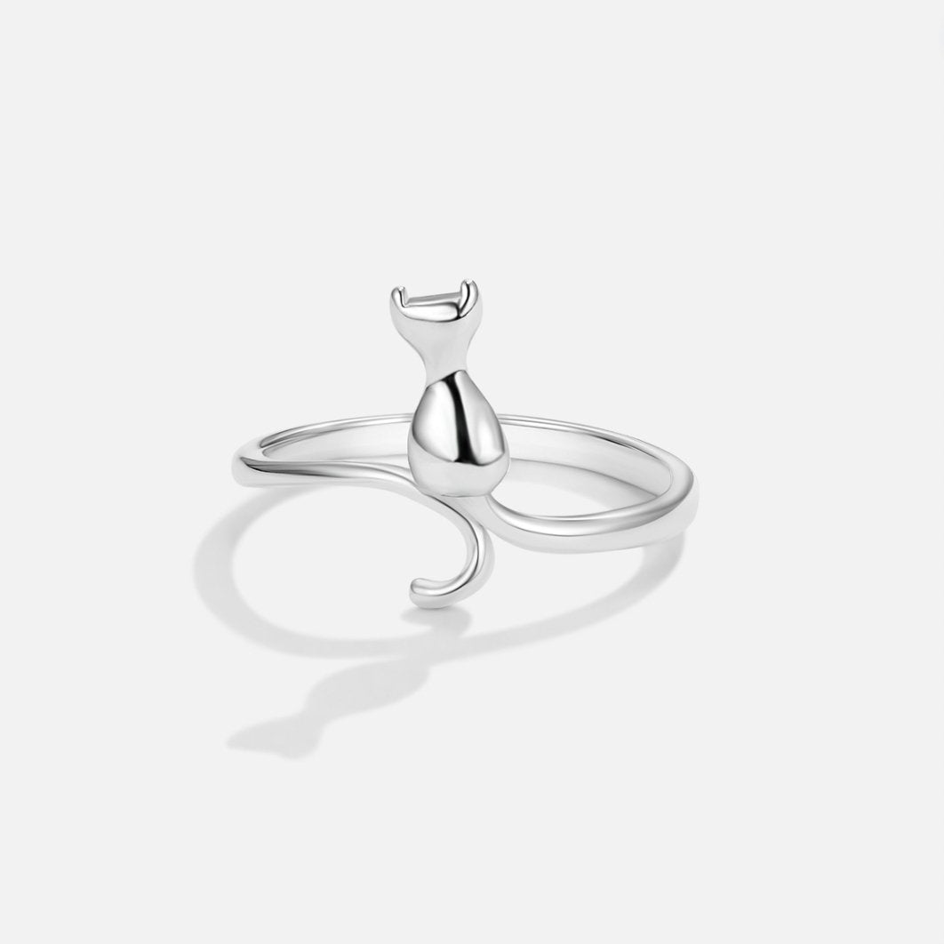 Bague en argent "Midnight Cat" (chat de minuit)