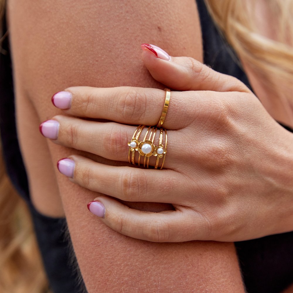 Bague empilable en perles