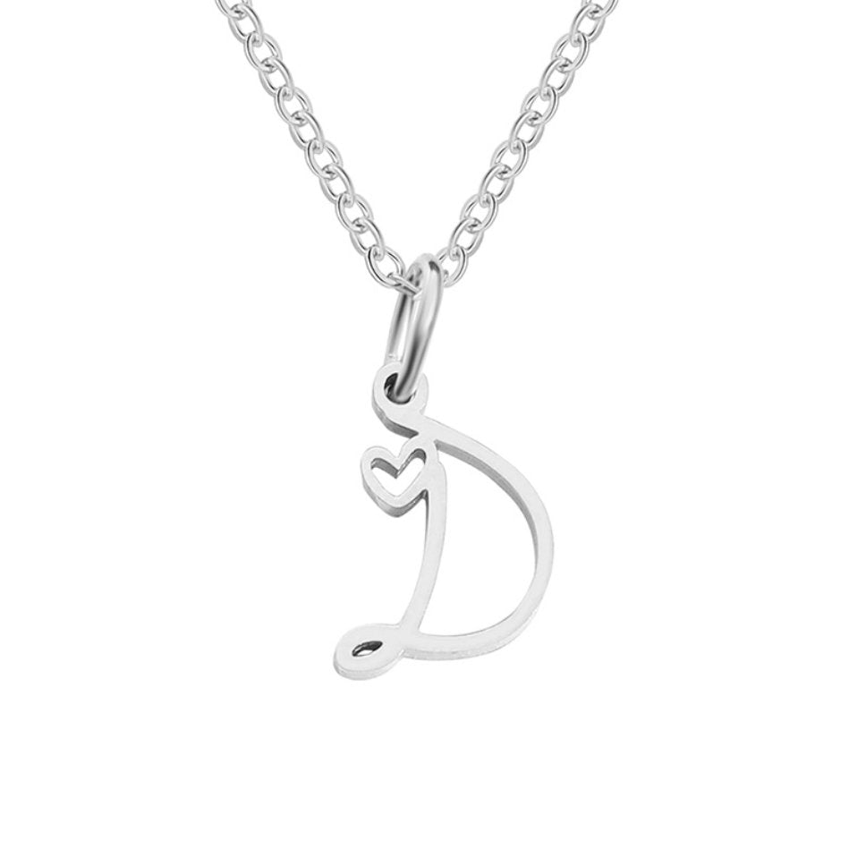 Collier en Cœur avec Lettre en Argent