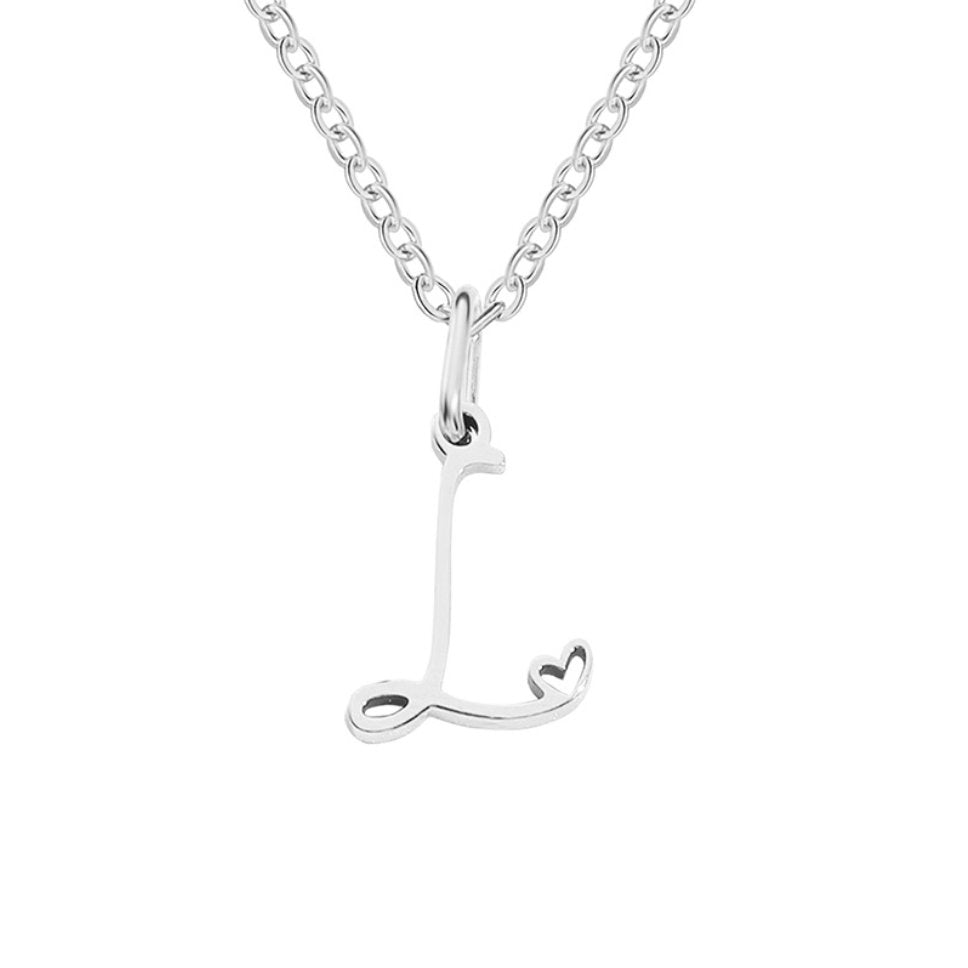 Collier en Cœur avec Lettre en Argent