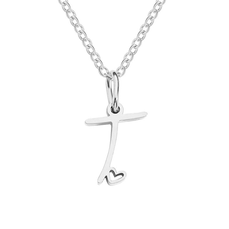 Collier en Cœur avec Lettre en Argent