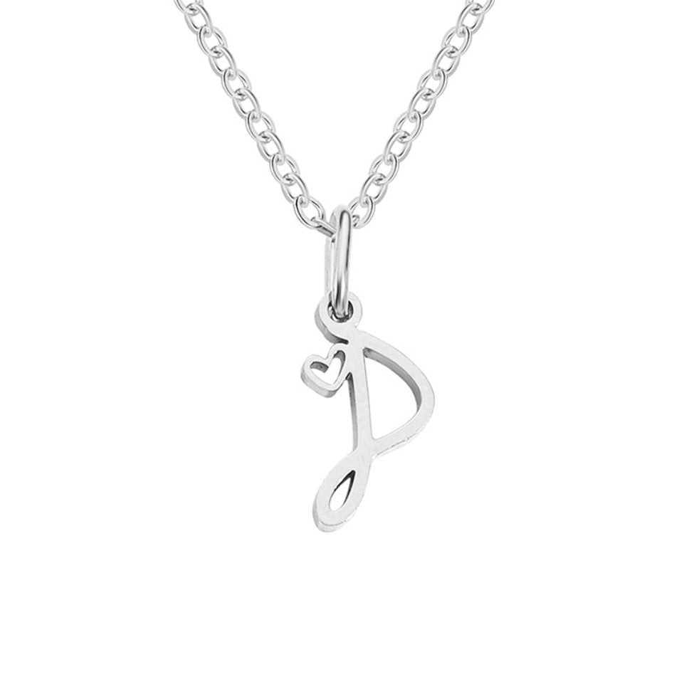 Collier en Cœur avec Lettre en Argent