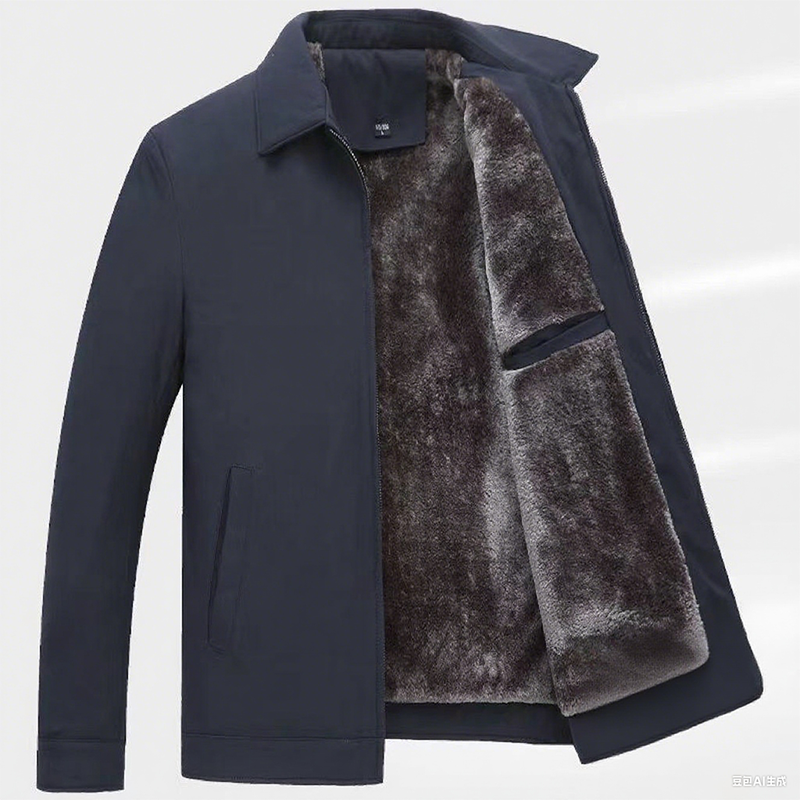 Veste zippée chaude unie pour homme – 💪 Anti-froissement, coupe-vent, imperméable à la pluie et à la neige !