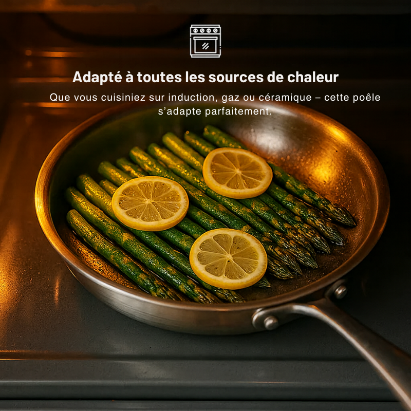 Poêle en Titane avec Fond Plat