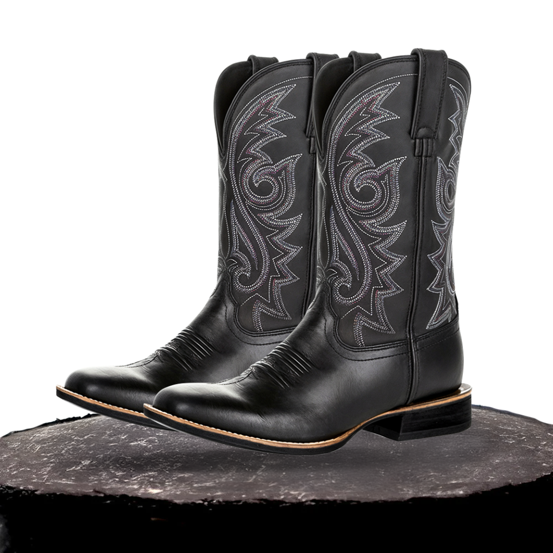 Kian | Bottes mi-mollet à broderie rustique