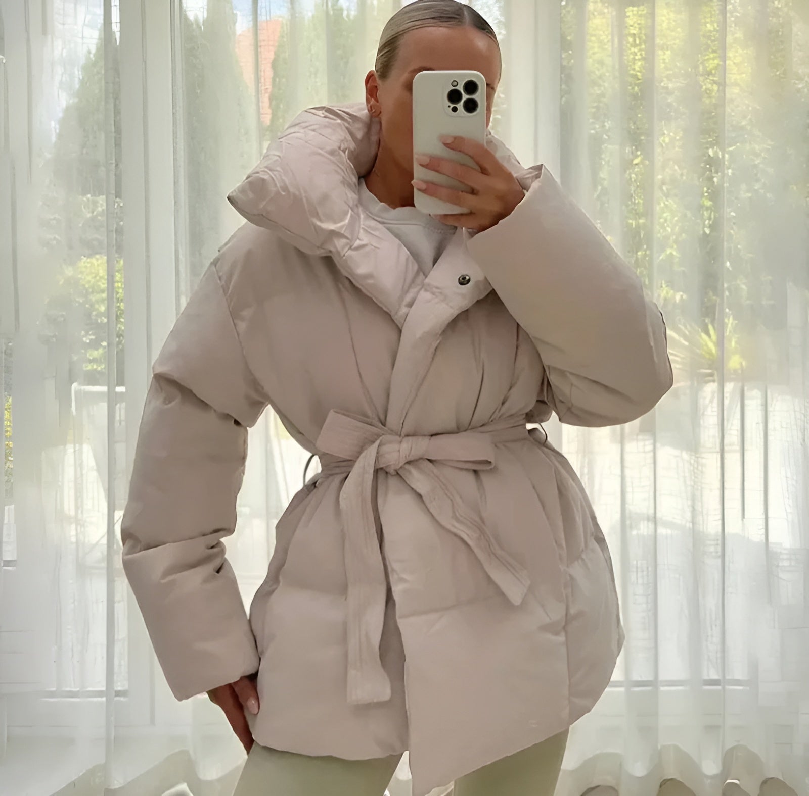 Yani - Veste Puffer Zippée Avec Ceinture