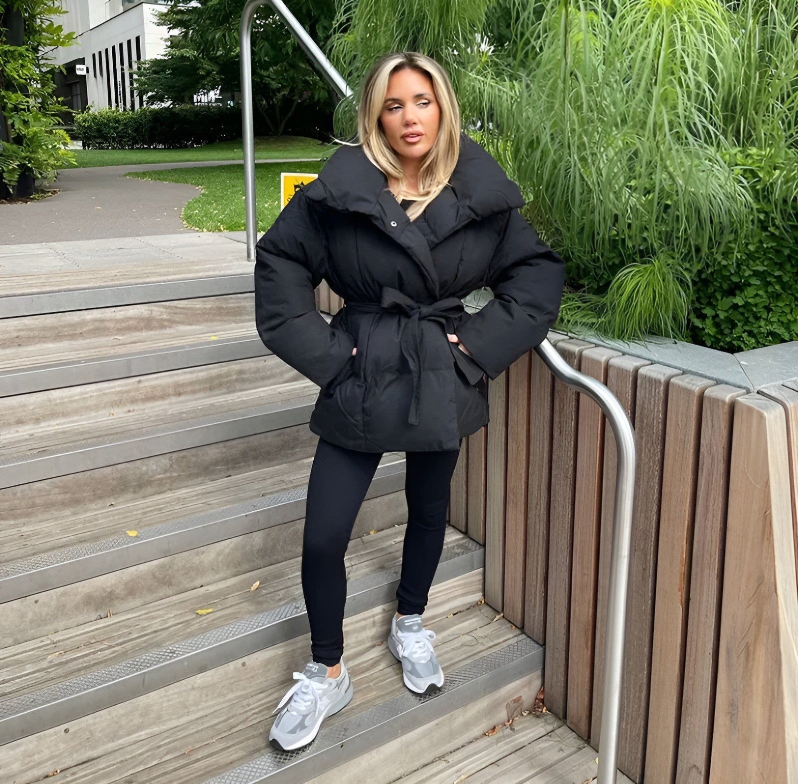 Yani - Veste Puffer Zippée Avec Ceinture