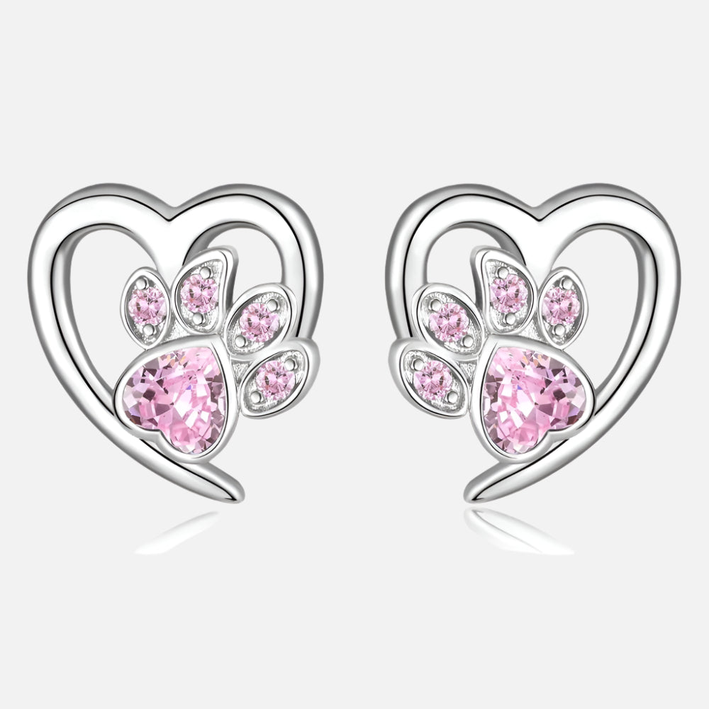 YANI – Boucles d'oreilles en forme de patte de cœur en argent 925