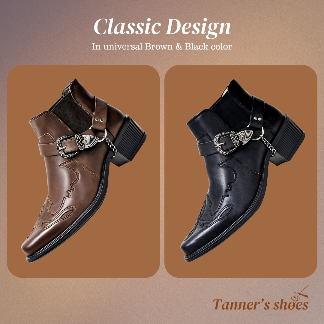 Sverre | Bottes de Cowboy à Bout Pointu avec Boucle en Chaîne