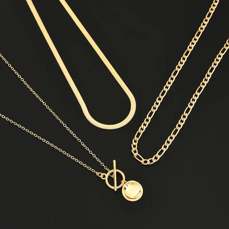 Savira Collier Superposé avec Pendentif Monnaie | Or