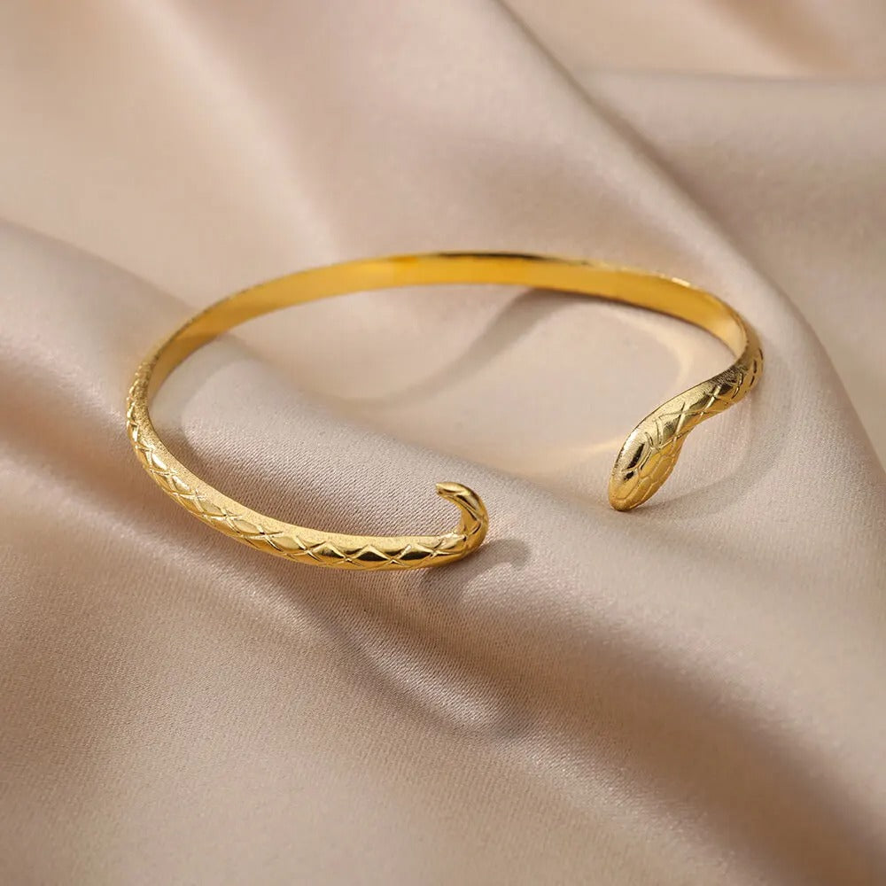 Bracelet Ajustable Serpent plaqué or 18K